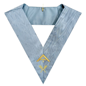 Collier de secrétaire maçonnique Regalia du rite moderne français Badge en cuir brodé Type à coudre - Product Image 6