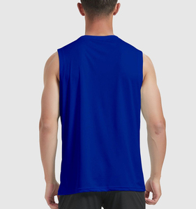 <b>Oversized</b> Men's Cotton Spandex Workout Gym Tank <b>Top</b> Sleeveless Shirts Custom Logo Loose Fit Tees - Product Image 3