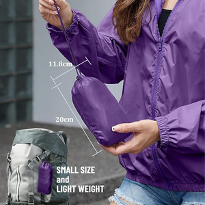 Chubasqueros para mujer, ligeros, impermeables, a prueba de viento, cortavientos ajustable, chaquetas de lluvia, chaqueta vaquera - Product Image 6