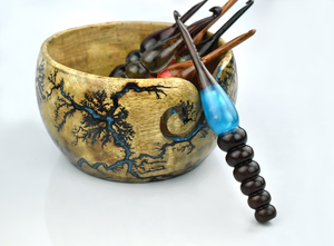 Crochet ergonomique en palissandre Mélange de résine époxy noire Tailles 3mm-16mm Crochets artisanaux pour tricoter et crocheter - Product Image 5