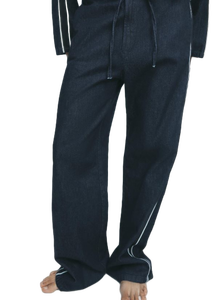 Meilleures ventes de pantalons en coton à rayures noires pour femmes, légers avec poches latérales pour le voyage, disponibles dans des tailles personnalisées - Product Image 3