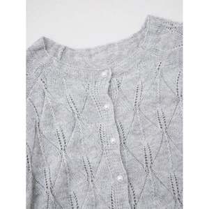 Cárdigan de Lana Tejida para Mujer con Botones de Perla, Manga Larga, Cuello Redondo, Estilo Casual para Primavera y Otoño - Product Image 5