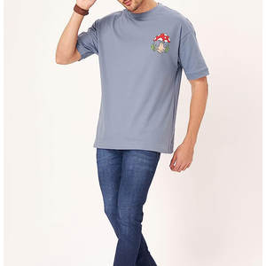 T-shirts à manches courtes pour hommes de haute qualité, col rond, logo personnalisé, couleur écologique, design vierge, export, coton décontracté - Product Image 5