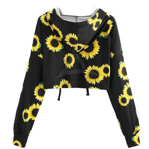 Reasonable Price Best Selling Winter Hooded Women Crop Sublimation Hoodies Custom Design Breathable Eco-Friendly Street Wear - Product Image 2