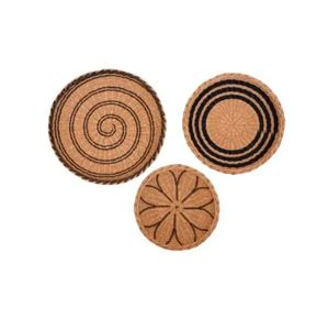 <b>Set</b> <b>of</b> <b>3</b> Modern Design <b>Wall</b> Hanging Basket High Quality Wooden and Rattan for Home Decoration Christmas Holiday - Product Image 1