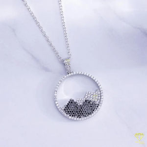 Pendentif Mountain Range en argent sterling 925 avec breloque VVS Moissanite Iced Out Nature pour alpinistes randonneurs unisexe - Product Image 5