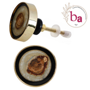 Design industriel Laiton Or Résine Bois Boutons et Poignée Artisanat pour Armoires de Cuisine Commodes Armoires Armoires Salle à Manger Chambres à coucher - Product Image 1