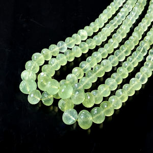 Cuentas Redondas Facetadas de Prehnita Natural de 8-10 mm, Cuentas Sueltas de Piedras Preciosas de Prehnita para la Fabricación de Joyas, por un Fabricante Indio - Product Image 4
