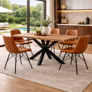 Table à manger moderne en bois massif pour la salle à manger, meubles de luxe pour la cuisine, finition naturelle, vente en gros - Product Image 2