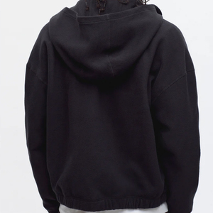 Sudadera con capucha personalizada con cremallera, 100% algodón, sudaderas con capucha para hombre, sudaderas de felpa con cremallera completa. - Product Image 6