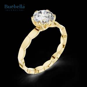 Anillo de compromiso de Plata de Ley 925 original con halo floral y moissanita para boda o fiesta, gran oferta para mujer - Product Image 3