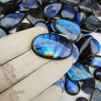 Cabochon de Labradorite Bleue Naturelle de Qualité Supérieure, Coupe Coussin, Effet de Couleur, Pierre Précieuse Polie, Sans Cire/Ni Huile, Taille Unique, Vente en Gros