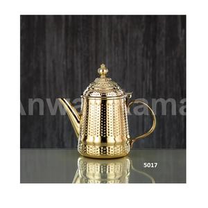 Tetera de acero inoxidable dorado martillado de alta calidad con tapa y Asa tetera para servir té para decoración de mesa de café y Hotel en casa - Product Image 2