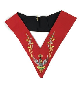 Scottish Rite 18th Degree Ethnic Regalia Set Custom Apron and Collar Velvet <b>Machine</b> Embroidery Wholesale - Product Image 2