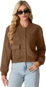 Veste universitaire élégante pour femmes, veste bomber décontractée de baseball, vêtements de style lettreman à la mode, vêtements de rue confortables - Product Image 4