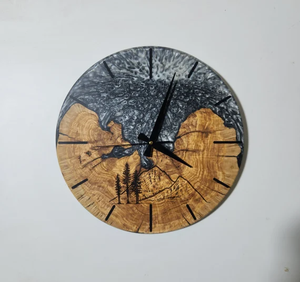 El fabricante único de Relojes de pared de resina de madera de acacia suministra directamente reloj minimalista hecho a mano personalizado decorativo de pared de oficina - Product Image 5