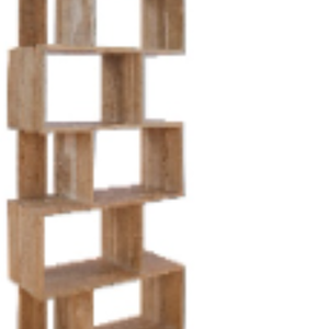 Étagère à livres en bois en forme de S à 5 niveaux de style minimaliste pour l'affichage des livres pour la décoration du salon - Product Image 6