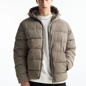 Veste matelassée légère de qualité supérieure à prix avantageux avec capuche, logo personnalisé, coupe-vent, chaude pour l'hiver, veste bomber pour homme - Product Image 1