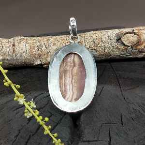 Colgante elegante de Plata de Ley 925 con colgante de Rodocrosita AAA Natural, collar bohemio de diseñador hecho a mano, plata 925 - Product Image 2