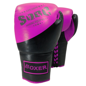 Gants de compétition de boxe professionnels | Gants à lacets en cuir d'origine pour les combattants professionnels, qualité supérieure durables et confortables - Product Image 4