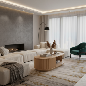 Elegante mesa de centro ovalada de roble con estante abierto Muebles modernos duraderos para sala de estar Diseño tradicional - Product Image 2