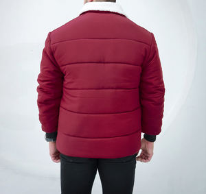 Chaqueta acolchada de algodón con cremallera personalizada al por mayor, chaqueta acolchada con cincha con estampado de letras para hombre - Product Image 6