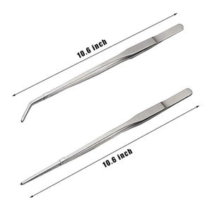Ensemble de pinces à épiler pour aquarium Pince à épiler droite et incurvée en acier inoxydable Pince d'alimentation pour reptiles à long manche pour aquarium - Product Image 5