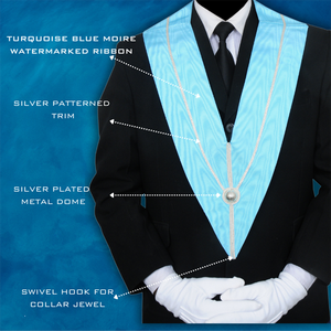 Ruban de col de régalia maçonnique brodé de haute qualité personnalisé pour les francs-maçons avec un design écologique - Product Image 3