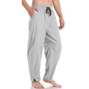 OEM 100% pantalons en coton pour hommes avec logo personnalisé pantalon streetwear décontracté tricoté uni sport respirant pour hommes été avec poches - Product Image 3