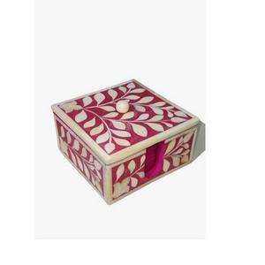 Juego de posavasos con incrustaciones de hueso de alta calidad, MDF blanco y marrón geométrico, fabricante indio, alfombrillas y almohadillas para tazas de té y café - Product Image 6