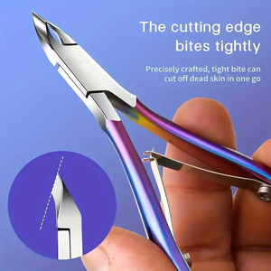 ที่ตัดหนังกำพร้าเล็บแบบสปริงคู่  เครื่องมือทำเล็บมือและเล็บเท้าที่มีความแม่นยำ  ทำจากสแตนเลส  เครื่องมือดูแลเท้า  คีมตัดหนังกำพร้า - Product Image 3