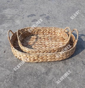 Hot New Item Water Hyacinth Food Dining <b>Trays</b> Decor Fruit <b>Candle</b> <b>Trays</b> Sustainable Woven Safe Home Storage Organizer - Product Image 5
