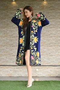 Wholesale Price New Embroidered Full Sleeves Knee Length Ukrainian Long Jacket Winter Wear Casual <b>Dress</b> <b>for</b> <b>Women</b> - Product Image 5