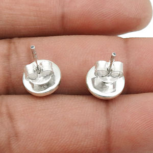 Precio al por mayor de alta calidad, Plata de Ley 925, piedras preciosas de Rodocrosita Natural, pendientes de tuerca de forma redonda, joyería hecha a mano de La India - Product Image 5