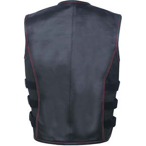 Gilet de moto en cuir véritable personnalisé gilet de moto en cuir épais gilet de moto - Product Image 4