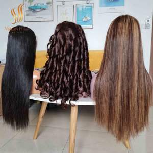 Venta al por mayor 100% Peluca de cabello humano liso vietnamita sin procesar mejor calidad de pelo crudo - Product Image 1