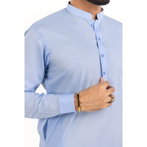 Tissu en coton bleu Escada non cousu pour hommes, style décontracté - Product Image 2