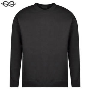 100% algodón Regular Fit cuello redondo Color negro sudadera estampado francés Terry en blanco de gran tamaño Streetwear sudadera - Product Image 1