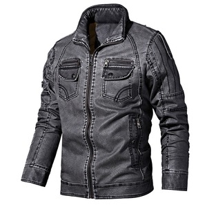 Chaqueta de moto informal para hombre, cortavientos de piel de oveja auténtica con abrigos de cuero de motorista de lana, novedad - Product Image 3