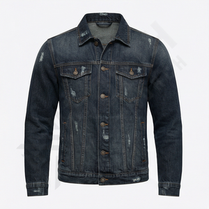 Veste en jean pour femme à col rabattu, manches longues, style vintage, boutonnée, délavée, style streetwear occidental pour homme - Product Image 1