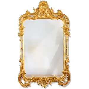 Carved Gold Leaf Mirror Solid Mahogany Wood - Hotel Project Furniture Manufacture from Indonesia