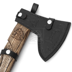 Hache Viking Tomahawk DD-VikingAxe-120, hache barbue forgée à la main, 4 lames coupantes, longueur totale 20 pouces, 1200g, manche en bois, camping - Product Image 6