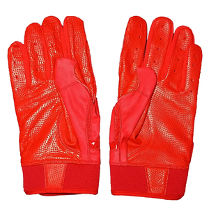 Gants d'entraînement à doigts complets Meilleures ventes Gants de baseball Hitter Couleur rouge Cuir de vachette Baseball Batting Sports Standard - Product Image 2