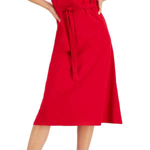 เดรสโปโลแขนสั้นทรงบานสำหรับผู้หญิง ยี่ห้อทอมมี่ ฟอร์ ฮิลฟิเกอร์ สีแดง ไซส์เล็ก ระบายอากาศได้ดี พร้อมดีไซน์เอวธรรมชาติ - Product Image 3