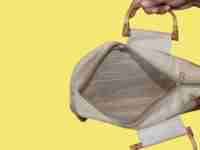 Bolsas Organizadoras Impermeables de Yute con Cremallera y Asa Ajustable para Conferencias, Material Escolar y de Oficina, con Tablero para Documentos y Asa de Madera