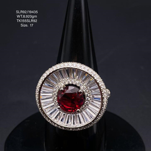 Fabricación de circón rosa, accesorios de joyería chapados en oro personalizados, anillos de joyería fina de regalo de Navidad, anillos de banda de plata 925 - Product Image 1