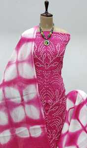 Costume Salwar Pakistanais en Soie Chinon Véritable Design Traditionnel avec Ensemble Dupatta - Product Image 4