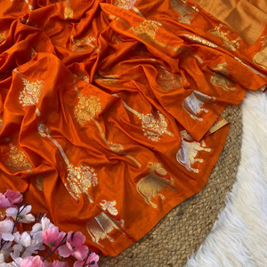 Boutique India Banarasi Saree diseñador última blusa pesada exclusiva étnica hermosa elegante fiesta nupcial boda exclusiva - Product Image 1