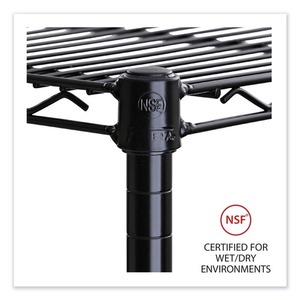 Alera ALESW583618BL Estantería de alambre extra grande de 36 pulgadas. X 18 Pulgadas Estantes Industriales de Alambre Negros Tipo Vertical (2/Caja) - Product Image 5