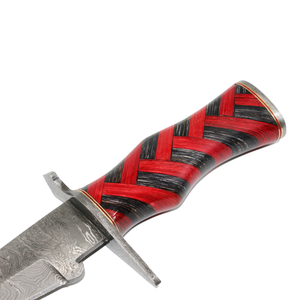 Couteau Bowie MORTAL SAGA de haute qualité, personnalisable, pour l'extérieur, fabriqué à la main en acier Damas, manche en bois et corne, pour la chasse, le camping, compact - Product Image 3